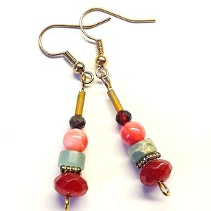 Stone and Glass Beaded Earrings